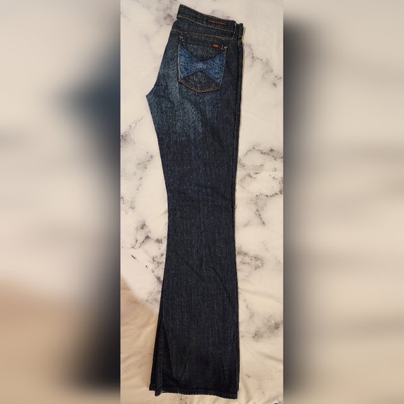 Vintage COH Ingrid Low Waist Flare Leg Jean Size 27 Rare Patchwork Pockets - Picture 3 of 16